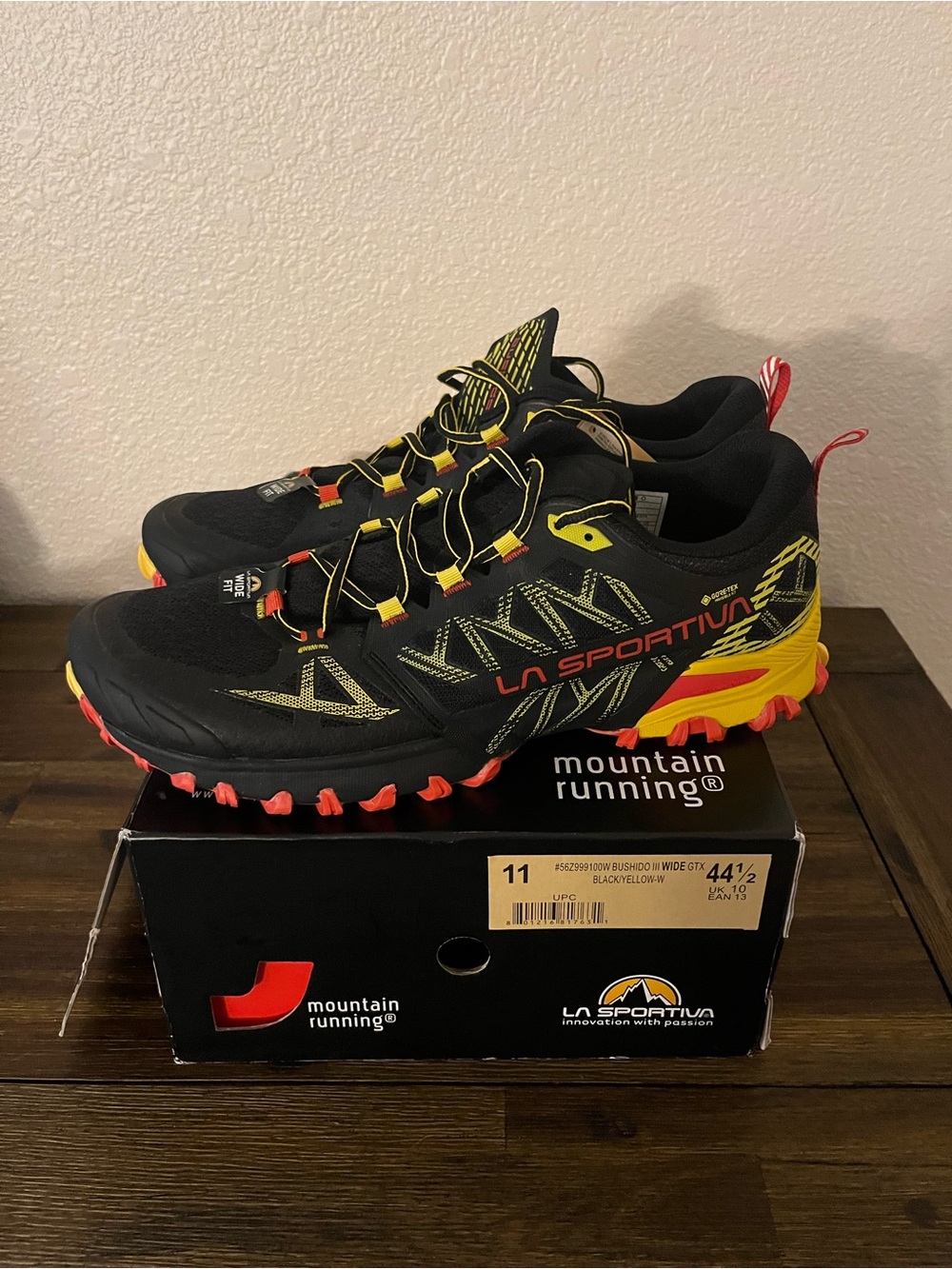 La Sportiva Bushido III GTX Trail-Running Shoes wide fit men’s size 11
